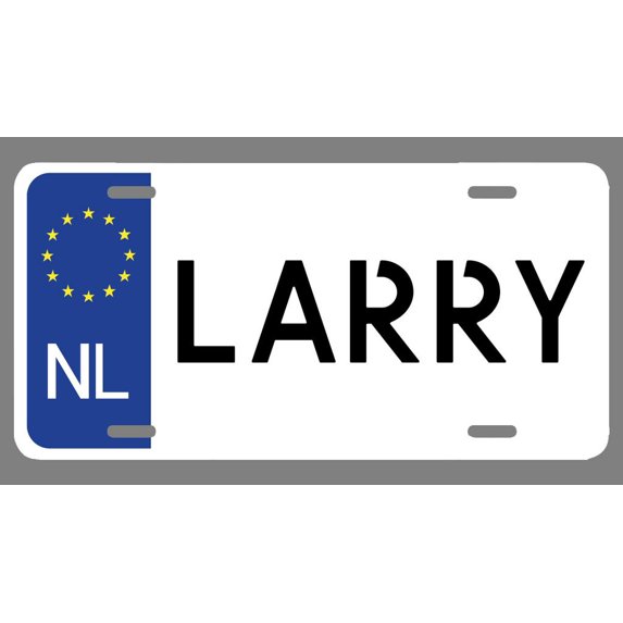 Larry Name Euro Style License Plate Tag Vanity Novelty Metal | UV Printed Metal | 6-Inches By 12-Inches | Car Truck RV Trailer Wall Shop Man Cave | NP1147