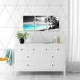 thumbnail image 3 of Black and White Beach Canvas Wall Art Tropical Palm Tree Painting Hawaii Artwork for Bedroom Bathroom Wall Decoration Framed Ready to Hang Size 12"x16"x3, 3 of 6