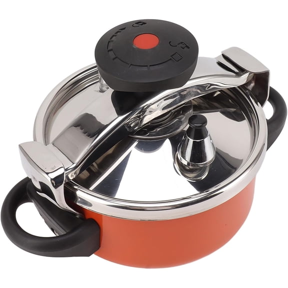 Stainless Steel Mini Pressure Cooker, 2L Double Bottom Pressure Cooker for Gas Stoves Induction Stoves, Intelligent