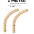 thumbnail image 5 of 4X Wooden Wall Hooks,Plant Hangers Indoor, Plant Hooks for Hanging Plants,Flower Bracket,Wind Hooks, 5 of 7