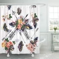 thumbnail image 1 of SUTTOM Tattoo Bo Ho Tribal Arrows and Roses in Watercolor Aztec Shower Curtain 60x72 inch, 1 of 1