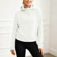 thumbnail image 2 of Women Cropped Lightweight Hooded Windbreaker Jacket, Packable Breathable Full Zip Sun Protection Outerwear for Spring Summer Outdoor Daily (White/L), 2 of 4