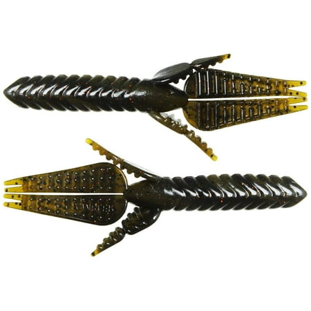 Gambler Why Not 4 1/2 inch Soft Plastic Creature 7 pack (Green Pumpkin Black Swirl)