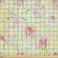 thumbnail image 2 of Ambesonne Pink Floral Fabric by the Yard Upholstery, Peachy Rhododendrons, 10 Yards, Coral Green and Beige, 2 of 5