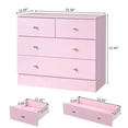 thumbnail image 5 of IVV Modern Dresser for Bedroom with 4 Drawers, Wide Chest of Drawers with Matte Gold Round Knobs, Storage Organizer Unit for Closet, Living Room, Hallway (Pink), 5 of 9