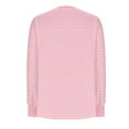 thumbnail image 5 of JDQJBZ Hauts d'Été pour Femmes, Hauts Grande Taille pour Femmes, Hauts à Manches Longues pour Femmes, Col Rond Imprimé Rayé, Vêtements de Maison Décontractés Printemps Été, T-Shirts Amples pour Femmes, 5 of 5