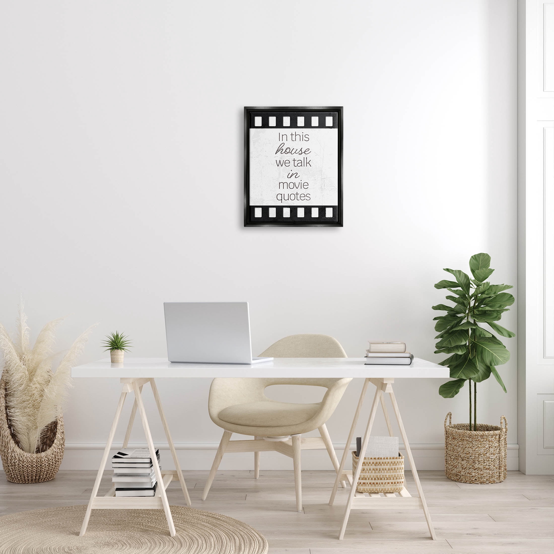 In This House Movie Quotes Phrase Typography Graphic Art Jet Black Framed Art Print Wall Art