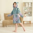 thumbnail image 4 of FORMRS Niños Bathrobe Unisex Hooded Robe Soft Plush Pajamas Sleepwear, Size 10-12T, Purple Forest Scene, 4 of 7
