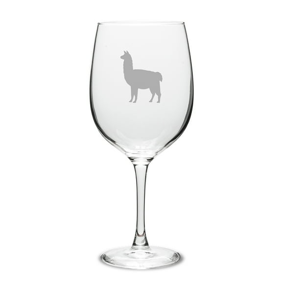 Llama Deep Etched Classic Red Wine Glass