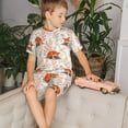 thumbnail image 3 of Balery Cute Sleepy Fox Conjunto de Pijama Infantil de Manga Corta con Estampado – Ropa de Dormir de Algodón Suave-Small, 3 of 4