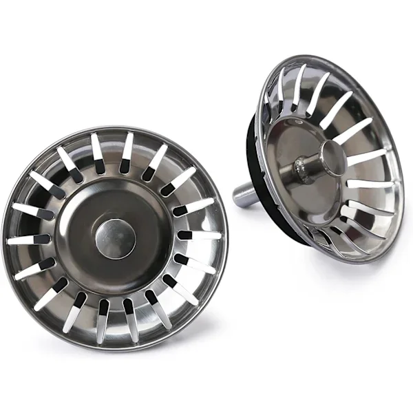 2pcs Sink Plugs Kitchen Drain Plugs Stainless Steel Sink Plug Replacement with 18 Holes Plug Sink Plug Waterproof Sink Plug Diameter 78mm【CA】