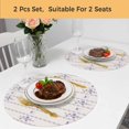 thumbnail image 5 of Purple Flowers Round 13 Inch Placemats Set of 2, Spring Floral Bows Lines Vintage Beige HeatResistant Non Slip Place Mats for Dining Table, Wipeable Braided Kitchen Table Mats for Housewarming, 5 of 9