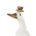 thumbnail image 6 of 16", 14", 11"H White Bamboo Wood Duck Sculpture with Brown Top Hats and Shoes, by DecMode (3 Count), 6 of 11
