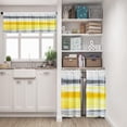 thumbnail image 2 of Yellow Grey White Kitchen Curtains Stripes Window Curtains and Valances Set 36 Inch, Abstract Painting Art Short Tier Curtain for Kitchen, Modern Small Kitchen Decor, 2 of 5