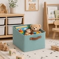 thumbnail image 6 of Mainstays Green Sage Canvas Fabric Decorative Storage Basket with Handles, 15 in x 8 in x 11 in, 6 of 11