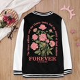thumbnail image 5 of Tiijoy Toddler Girl's Bomber Jacket Flower Print Baseball Sweatshirt Coat, Sizes 2-3, 5 of 6