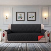 Reversible Quilted Sofa Cover,Non-Slip Sofa Slipcover,Waterproof 3 Cushion Couch Sofa Slipcover Cover Furniture Protector,Washable Couch Cover and Elastic Straps for Kids,Dogs,Pets