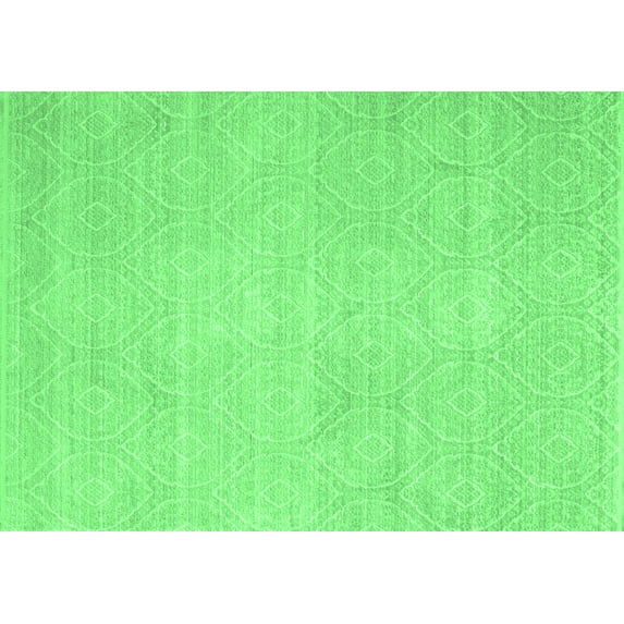 Ahgly Company Indoor Rectangle Abstract Emerald Green Contemporary Area Rugs, 8' x 10'