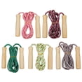 thumbnail image 1 of 5pcs Wooden Handle Jump Rope Portable Exercise Equipment for School Students, 1 of 8