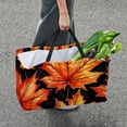 thumbnail image 7 of Maple leaves Large Foldable Oxford Cloth Shopping Bag Laundry Basket Grocery Baskets, 7 of 7