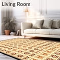 thumbnail image 2 of ODIKA 4'x6' Machine Washable Non-Slip Area Rug, Rustic Charm Copper Trellis Design for Patio High Traffic Rug, Beige, 70690, 2 of 7