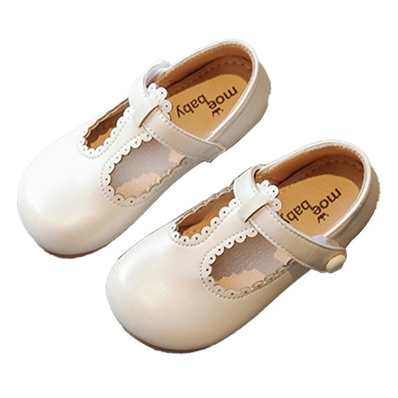 FLMEI Toddler Kids Girls Leather Shoes Round Head Flats Baby Girls Soft Sole Princess Shoes for Spring Autumn