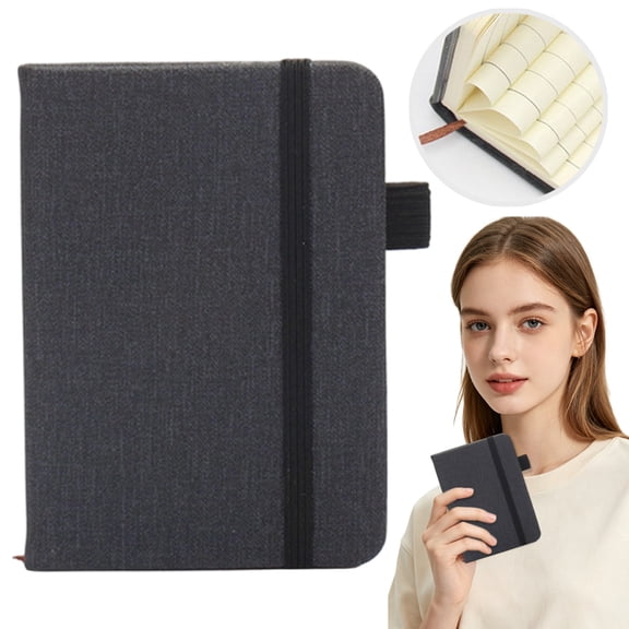 Single A7 Blank Notebook, Pocket-Sized Notebook With Built-In Pen Loop, Portable Memo Journal For Campus Study Workplace Meeting Notes Travel Sketching