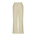 thumbnail image 6 of Lenpel Capri Pants for Women Dressy Casual Elastic High Waisted Cropped Wide Leg Pants Loose Lounge Travel Trousers with Pockets, 6 of 6