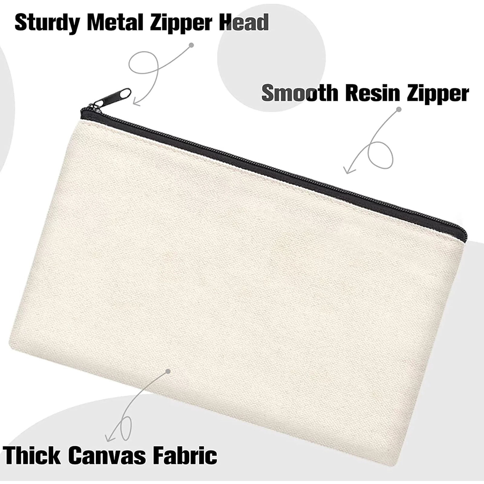 Clearance Stationery Bag under $15,36pcs Canvas Pencil Case Diy Craft Zipper Makeup Storage Bag
