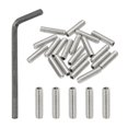 thumbnail image 1 of Uxcell 1/4-20x1" Tornillos de Grub de Socket Hexagonal 20Pcs con Punta de Copa y Llave, 1 of 7