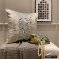 thumbnail image 4 of The HomeCentric Decorative Throw Pillow cover Gold 22"x22" (55x55 cm) Jacquard Foil, Crystal, Rhinestone, Embroidery Cushion cover For Sofa Chouch, Hotels, living, Bed Room, Abstract - Gilted Sparkle, 4 of 9