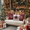 thumbnail image 5 of Merry Christmas Throw Pillow Covers 18x18 Inch Set of 4, Xmas Trees Truck Buffalo Plaid Believe Farmhouse Decorative Cushion Cases for Home Decoration G421-18, 5 of 6