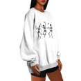 thumbnail image 4 of XFLWAM Women's Oversized Fleece Sweatshirts Long Sleeve Crew Neck Pullover Sweatshirt Casual Hoodie Tops White-2 XL, 4 of 6