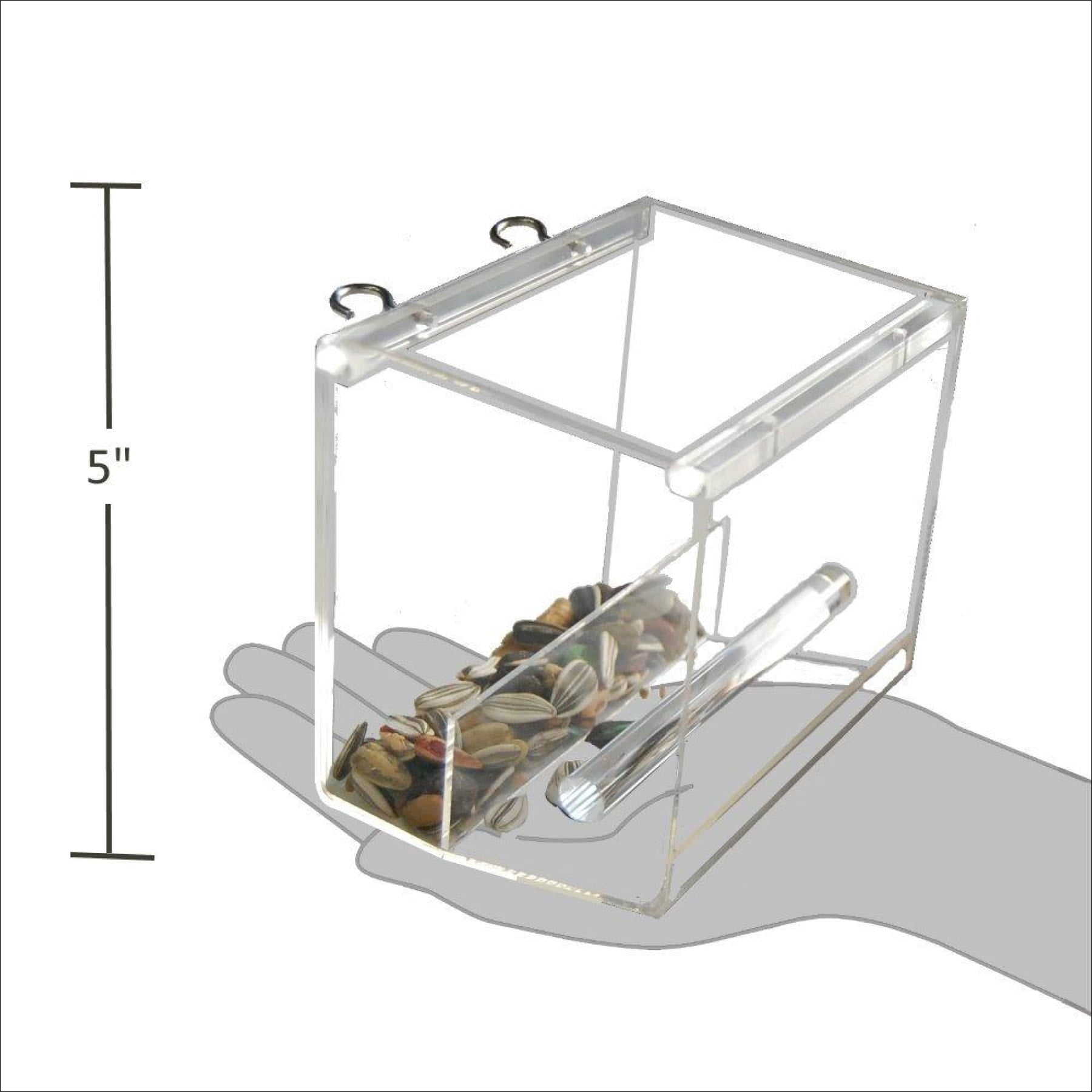 Tidy Seed No-Mess Bird Feeder for Small Birds, Spill-Resistant Cage Feeder to Help Keep Seed Inside for Budgies, Canaries, Finches, Lovebirds & Parrotlets