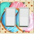thumbnail image 1 of Metal Light Switch Plate Cover Colorful Retro Doughnuts Beige Heart Wallpaper CAK038, 1 of 13