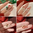 thumbnail image 3 of GKNET Christmas Crystal Pearl Red Santa Claus Snowflake Earrings Dangle Delicate Jewelry Women-6.Christmas Earrings, 3 of 9