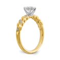 thumbnail image 6 of Solid 14k Yellow Gold Diamond Side-Stones with CZ Cubic Zirconia Peg Set Center Stone Criss-Cross Engagement Ring Size 7, 6 of 8