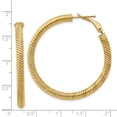 thumbnail image 4 of Primal Gold 14 Karat Yellow Gold 4x35mm Twisted Round Omega Back Hoop Earrings, 4 of 4
