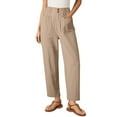 thumbnail image 2 of Wyobmus Womens Summer Pants Casual Cropped Pants High Elastic Waist Harem Palazzo Pant Trouser Slacks with Pockets Khaki, 2 of 8