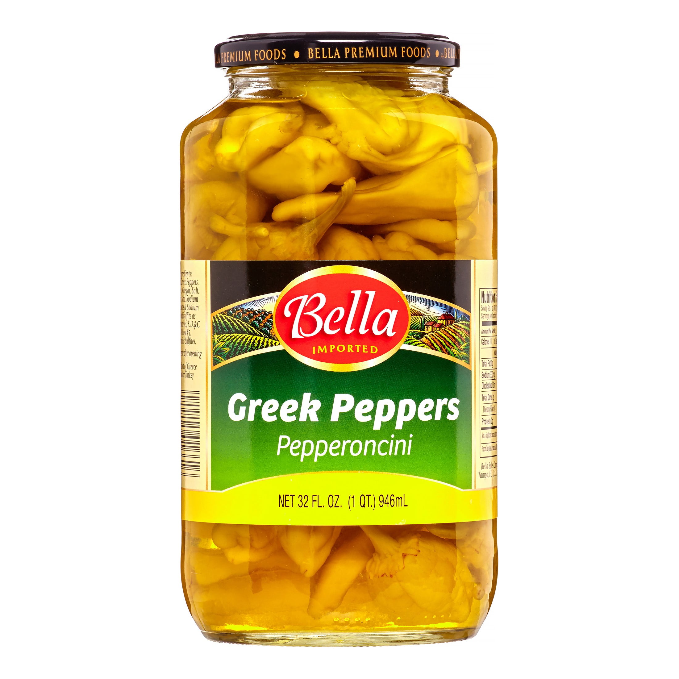 Bella Greek Salad Peppers, Pepperoncini, 32 Fl Oz