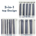 thumbnail image 4 of DriftAway Chris Vertical Striped Pattern Linen Blend Lined Thermal Insulated Blackout and Room Darkening Rod Pocket Back Tab Linen Curtains for Farmhouse Printed 2 Panel 52 by 120 Inch Dark Blue, 4 of 5