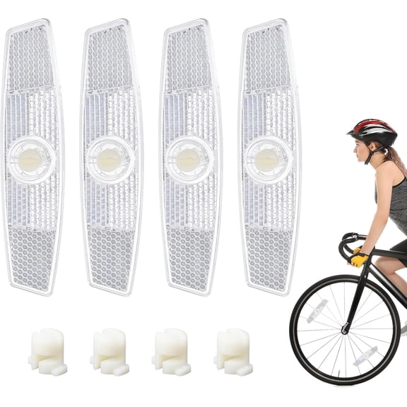 Allio 4Pcs Bike Spoke Reflectors, Bicycle Wheel Reflectors Bicycle Reflectors for Night Riding Safety Warning Spoke Reflector for Mountain Bikes & Road Bikes