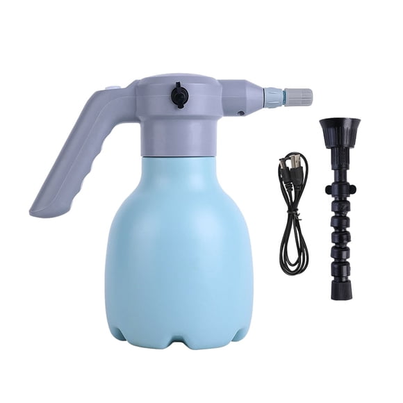 Cateissary Planta de aplicación amplia de plástico Mister con boquilla extendida - Solución de riego fácil Rociador eléctrico de riego Jardín y Patio azul 2.5+boquilla universal