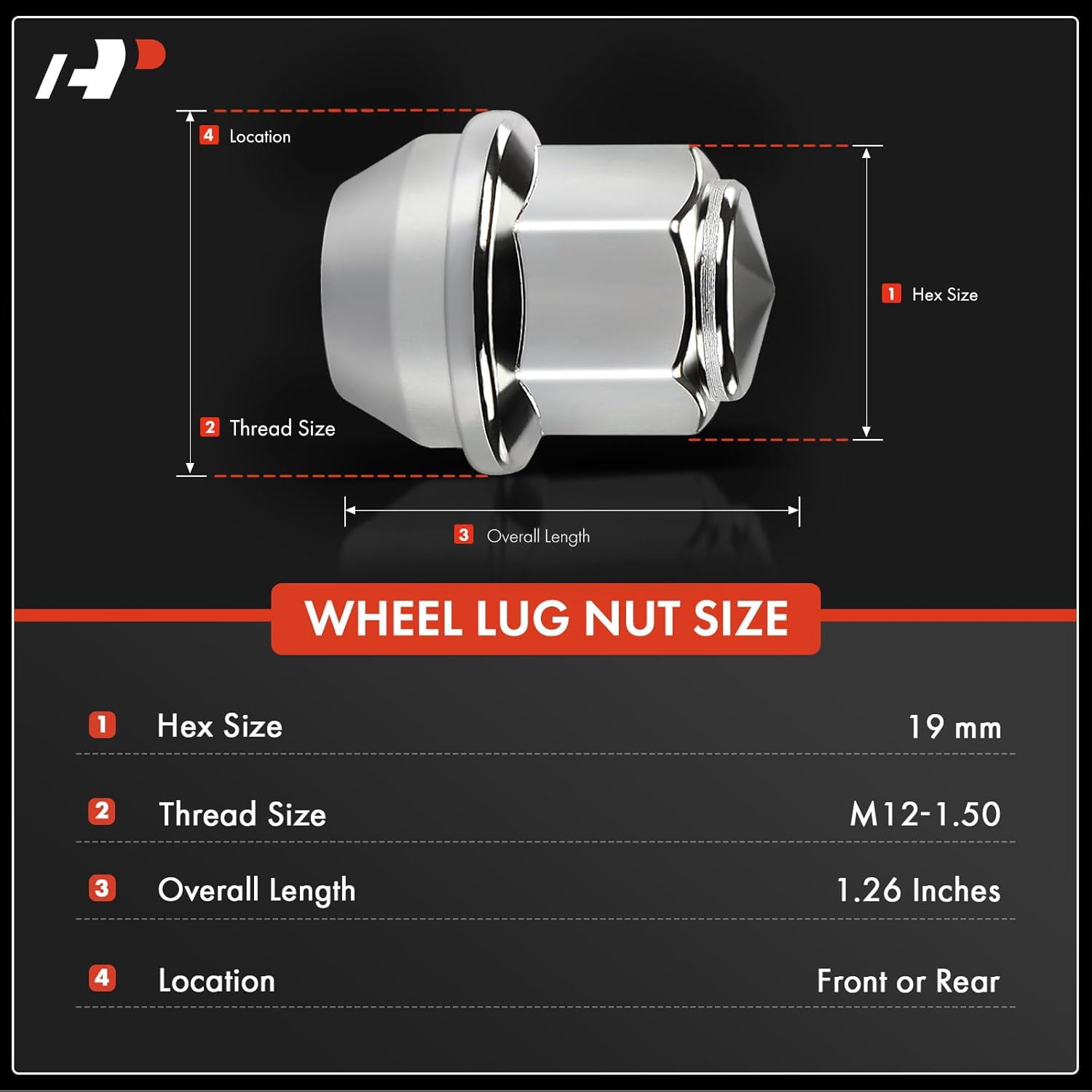A-Premium M12-1.50 Wheel Lug Nuts Compatible with Ford Escape Fusion Focus Ranger EcoSport Transit Connect Lincoln MKZ MKC Front and Rear Side 20-PC Set