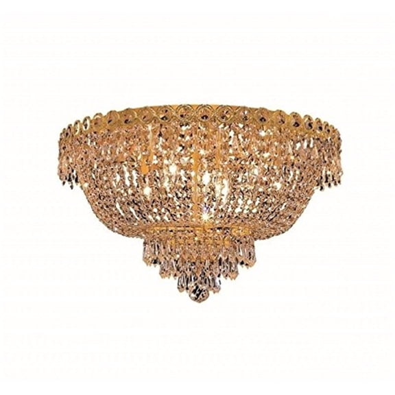Elegant Lighting Century 20" 9 Light Royal Crystal Flush Mount