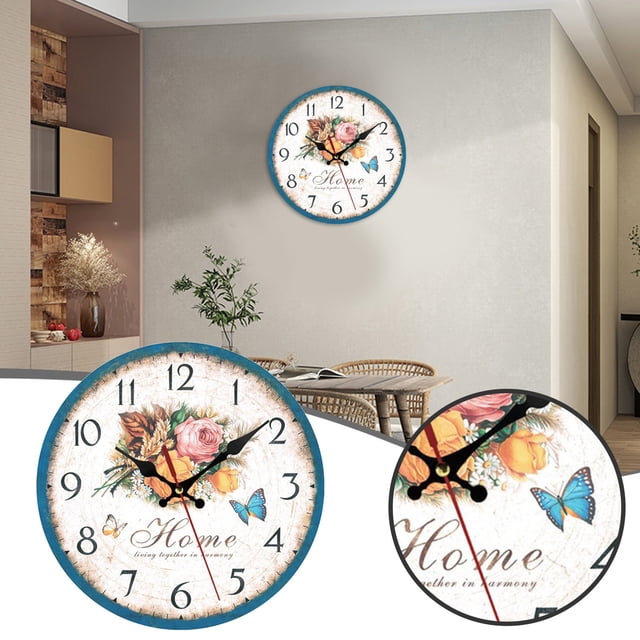 European Style Retro Vintage Clock 12 Inch Silent Non Ticking Battery 60 Minute Timer Kids Potty Grilling Temperature Probe Nightlight for Kids with Timer Large Timer Clock for Classroom