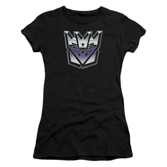 Transformers Decepticon Airbrush Logo S/S Junior Women's T-Shirt Sheer Black