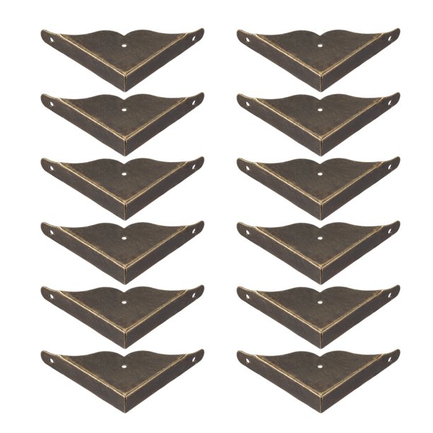 Metal Desk Corner Protectors Table Edge Cover Guard 39x39x8mm Bronze