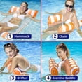 thumbnail image 3 of Pool Hammock, Set of 2 Floating Hammock Floating Bed Lounger Inflatable 4-in-1 Portable Foldable Floating Hammock Ultralight Floating Hammock,Orange+G, 3 of 4
