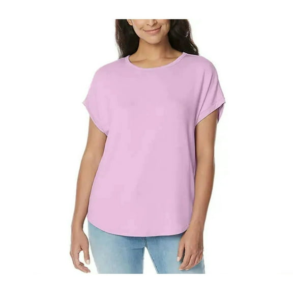 Buffalo David Bitton Women's Short Sleeve Top Soft French Terry (Pastel Lilac, XL)